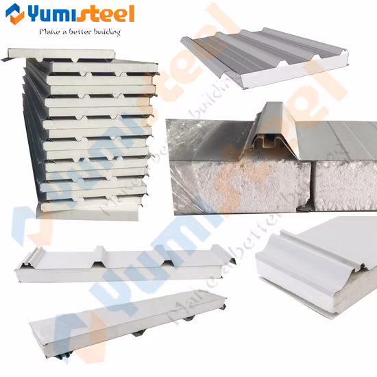 Painel sanduíche de metal com isolamento de espuma EPS bloqueado Z para telhado/parede